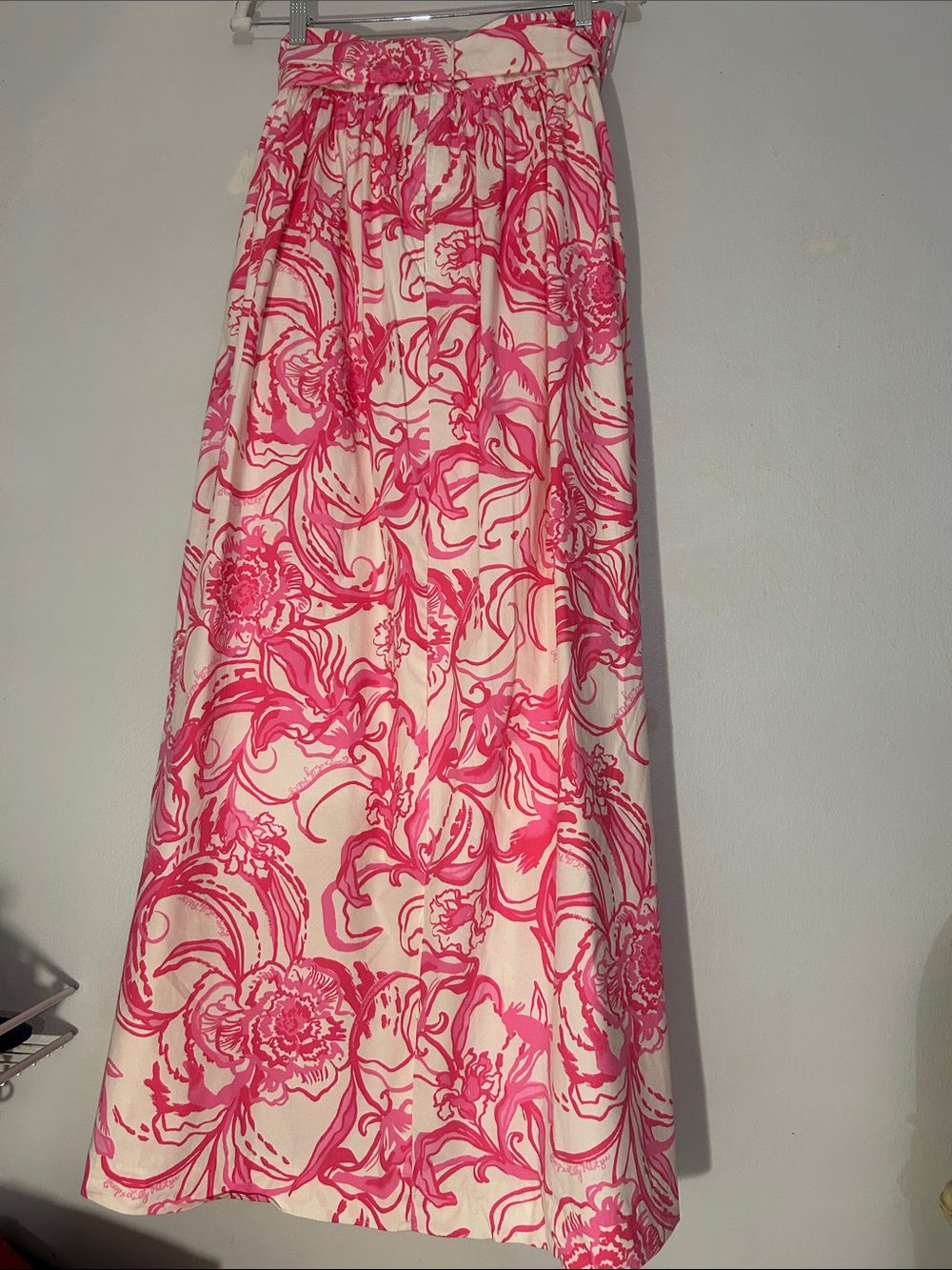 Lilly Pulitzer + Goop Floral Pink & Cream Maxi Skirt size 10 - Picture 5 of 9